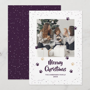 Tarjeta de Navidad Meowy con Foto de Garras de Gat