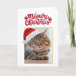 Tarjeta de Navidad Meowy de Foto Personalizada Dob