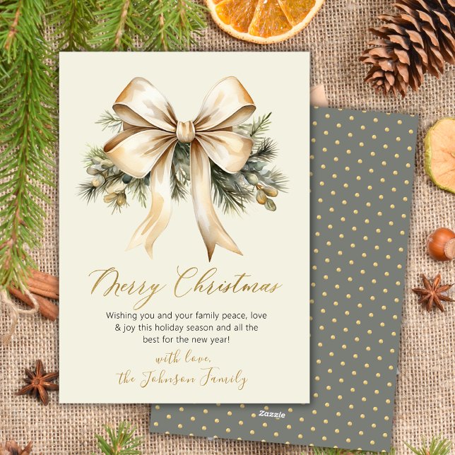 Tarjeta de Navidad Merry Christmas con Arco de Oro (Subido por el creador)