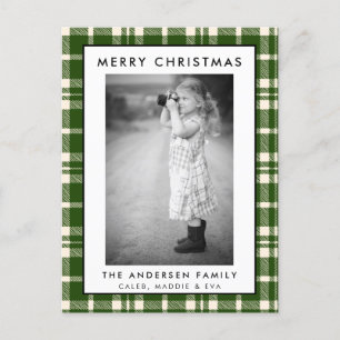Tarjeta de Navidad Merry de la foto verde