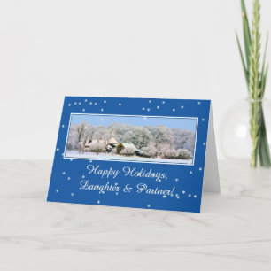 tarjeta de navidad Merry para hija y pareja