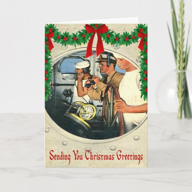Tarjeta de Navidad militar de la marina de guerra (Anverso)