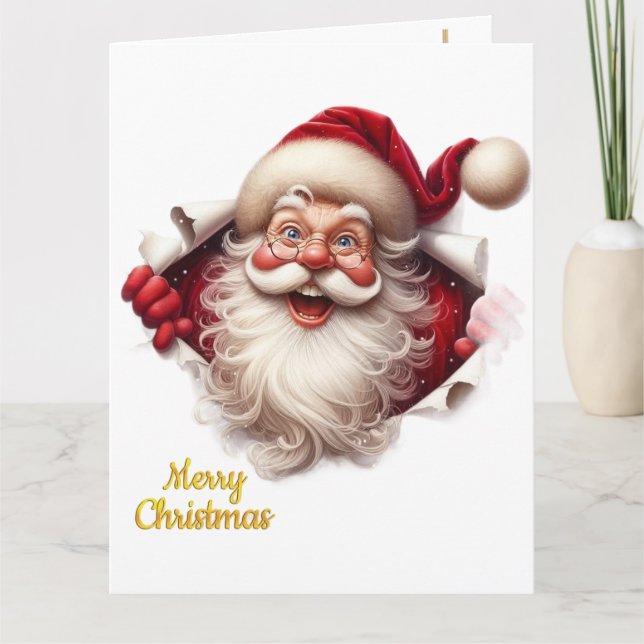 Tarjeta de Navidad Mínima | Árbol de Arte de Línea (Anverso)