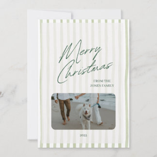 Tarjeta de Navidad minimalista a rayas