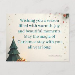 Tarjeta de Navidad Minimalista Alegre y Brillante