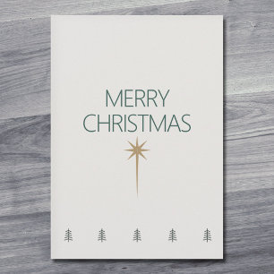 Tarjeta de Navidad minimalista con Estrella Dorada