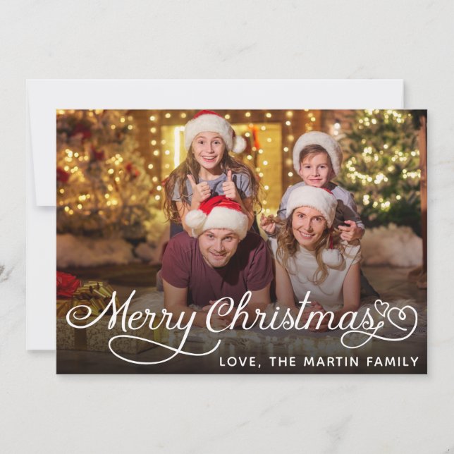 Tarjeta de Navidad minimalista con foto (Anverso)