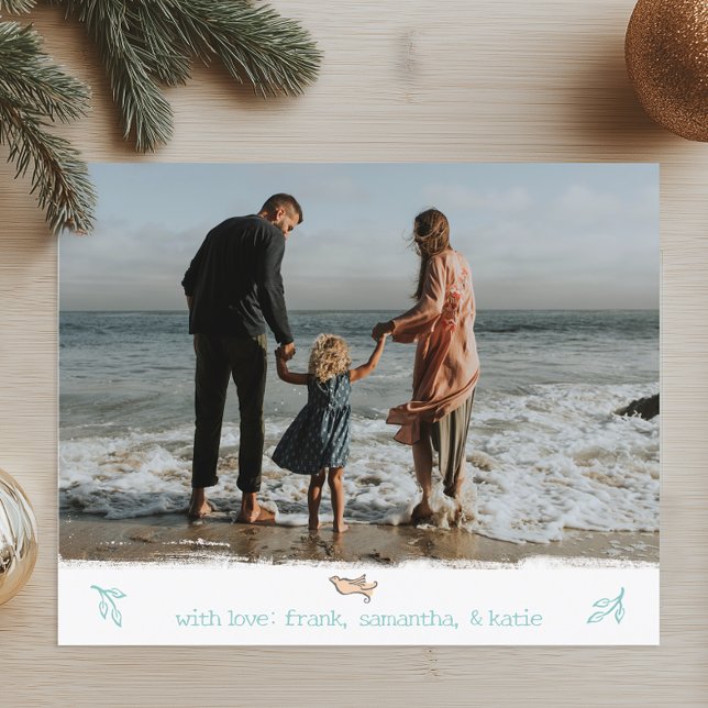 Tarjeta de Navidad Minimalista con Foto (Simple Minimalist Photo Christmas Card)