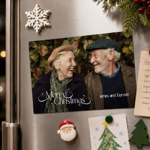 Tarjeta de Navidad minimalista con foto imán recue
