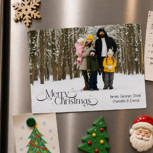 Tarjeta de Navidad minimalista con foto imán recue