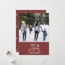 Tarjeta de Navidad Minimalista con una Foto