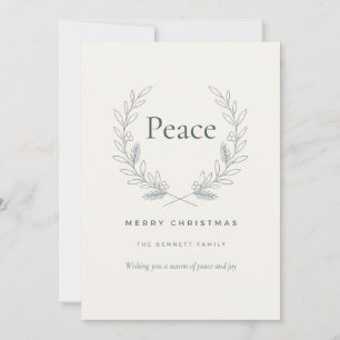 Tarjeta de Navidad minimalista Corona de Olivo Paz