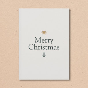Tarjeta de Navidad minimalista de estrella y árbol