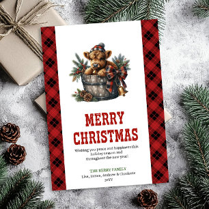 Tarjeta de Navidad minimalista de vaca de las tier