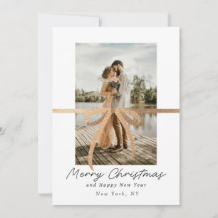Tarjeta de Navidad Minimalista Elegante Dorada