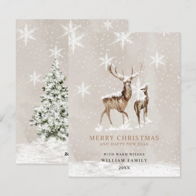 Tarjeta de Navidad Minimalista Feliz Navidad (Anverso / Reverso)