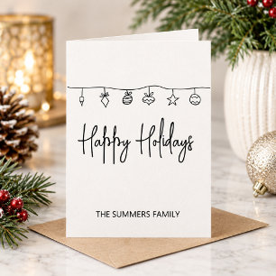Tarjeta de Navidad Minimalista Garabato Simple