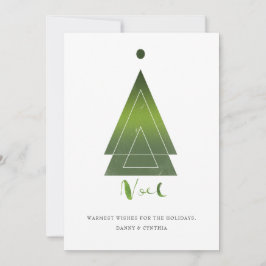 Tarjeta de Navidad Minimalista Geométrica de árbol