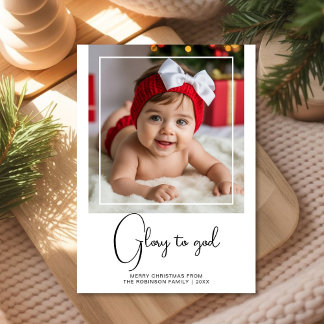 Tarjeta de Navidad minimalista Gloria a Dios