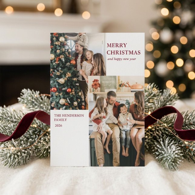 Tarjeta de Navidad moderna con foto (Subido por el creador)