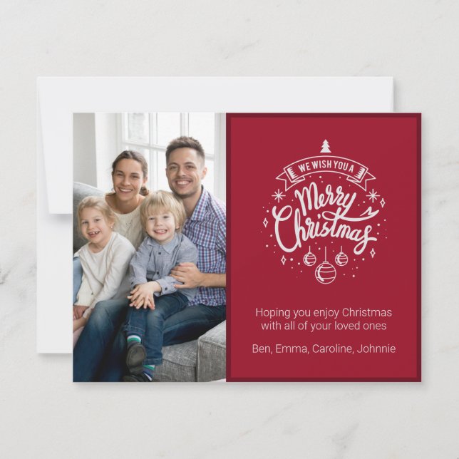 Tarjeta de Navidad moderna con foto (Anverso)