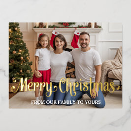 Tarjeta de Navidad moderna con foto de papel de al