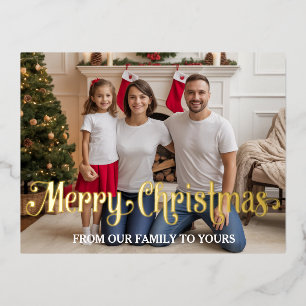 Tarjeta de Navidad moderna con foto de papel de al