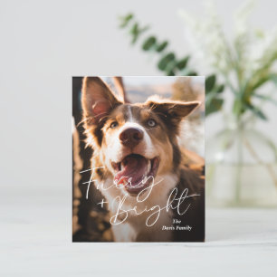 Tarjeta de Navidad moderna con foto de perro lindo