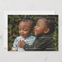 Tarjeta de Navidad moderna con lámina de foto una 