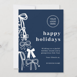 Tarjeta de Navidad moderna corporativa azul