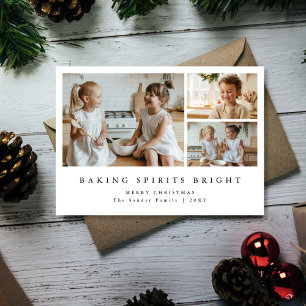 Tarjeta de Navidad moderna de 'Baking Spirits Brig