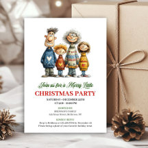 Tarjeta de Navidad moderna de dibujos animados de 