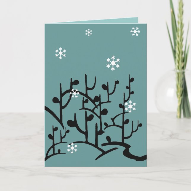 Tarjeta de Navidad moderna de la nieve (Anverso)