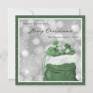 Tarjeta de navidad moderna de los cerezos verdes