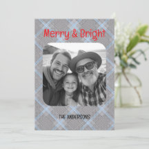 Tarjeta de Navidad Moderna para Familias con una F