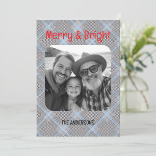 Tarjeta de Navidad Moderna para Familias con una F
