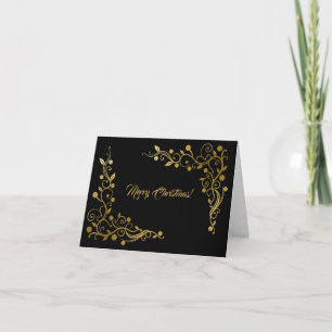 Tarjeta de Navidad moderna profesional negra y dor