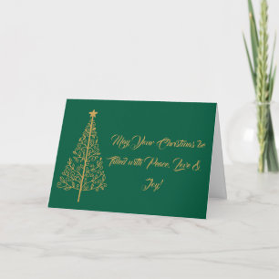 Tarjeta de Navidad moderna profesional verde y dor
