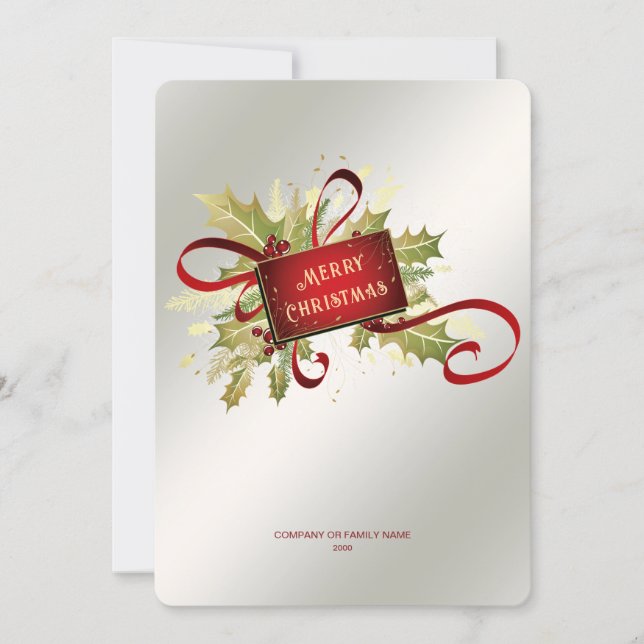 Tarjeta de Navidad moderna roja (Anverso)