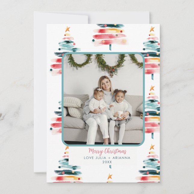 Tarjeta de Navidad moderna vibrante (Anverso)