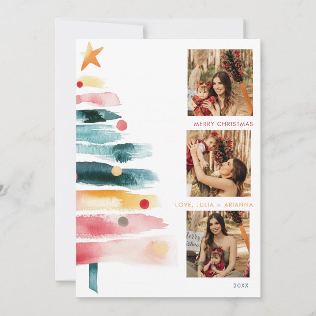 Tarjeta de Navidad moderna vibrante (Anverso)