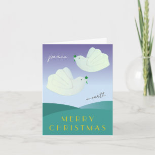 Tarjeta de Navidad moderna y linda de palomas de l