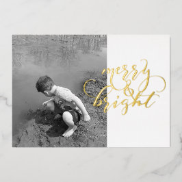 Tarjeta de Navidad moderna y simple con foto de pa