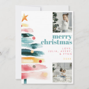 Tarjeta de Navidad moderna y vibrante