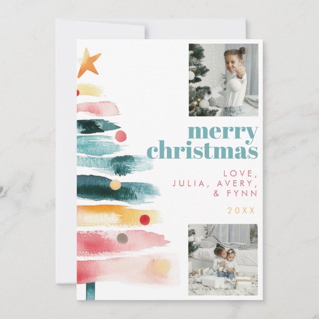 Tarjeta de Navidad moderna y vibrante (Anverso)