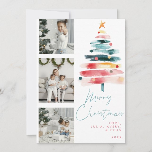 Tarjeta de Navidad moderna y vibrante (Anverso)
