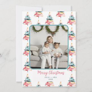 Tarjeta de Navidad moderna y vibrante