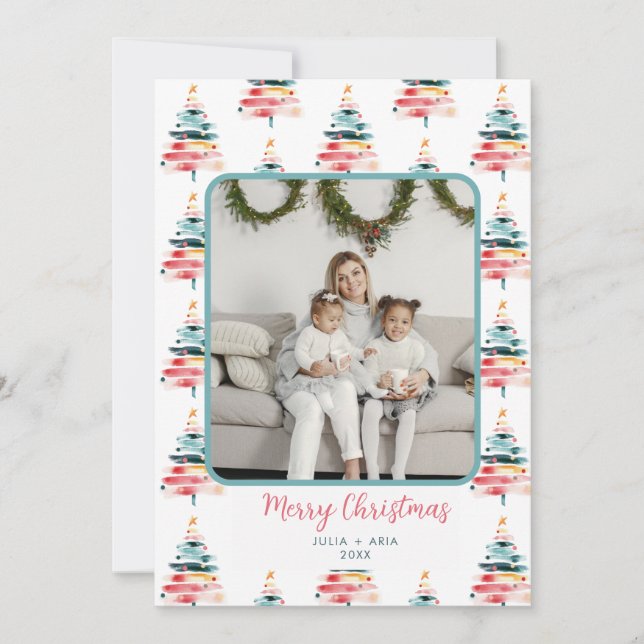 Tarjeta de Navidad moderna y vibrante (Anverso)