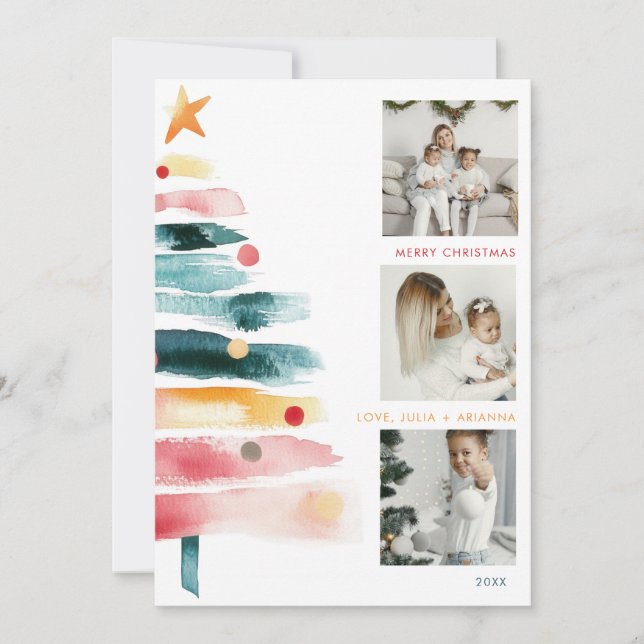 Tarjeta de Navidad moderna y vibrante (Anverso)