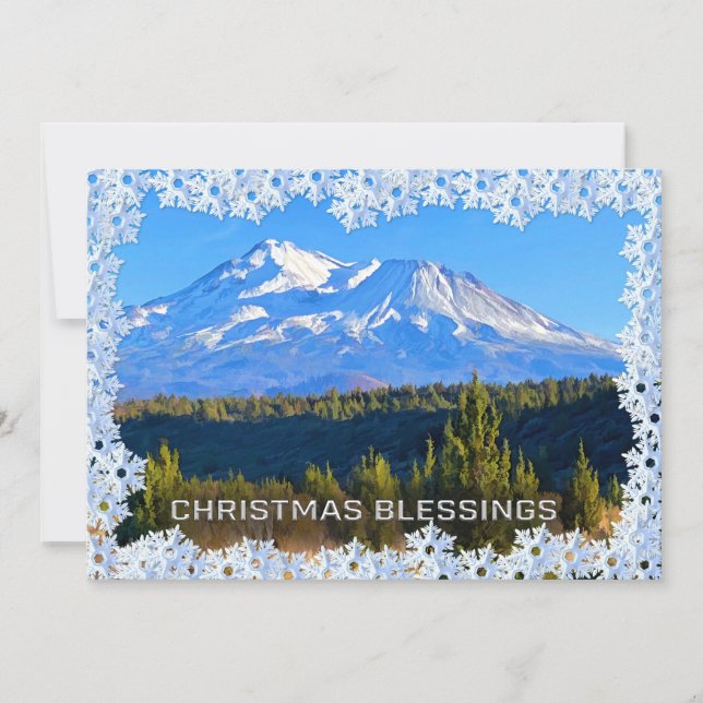 Tarjeta de navidad - Monte Shasta (Anverso)